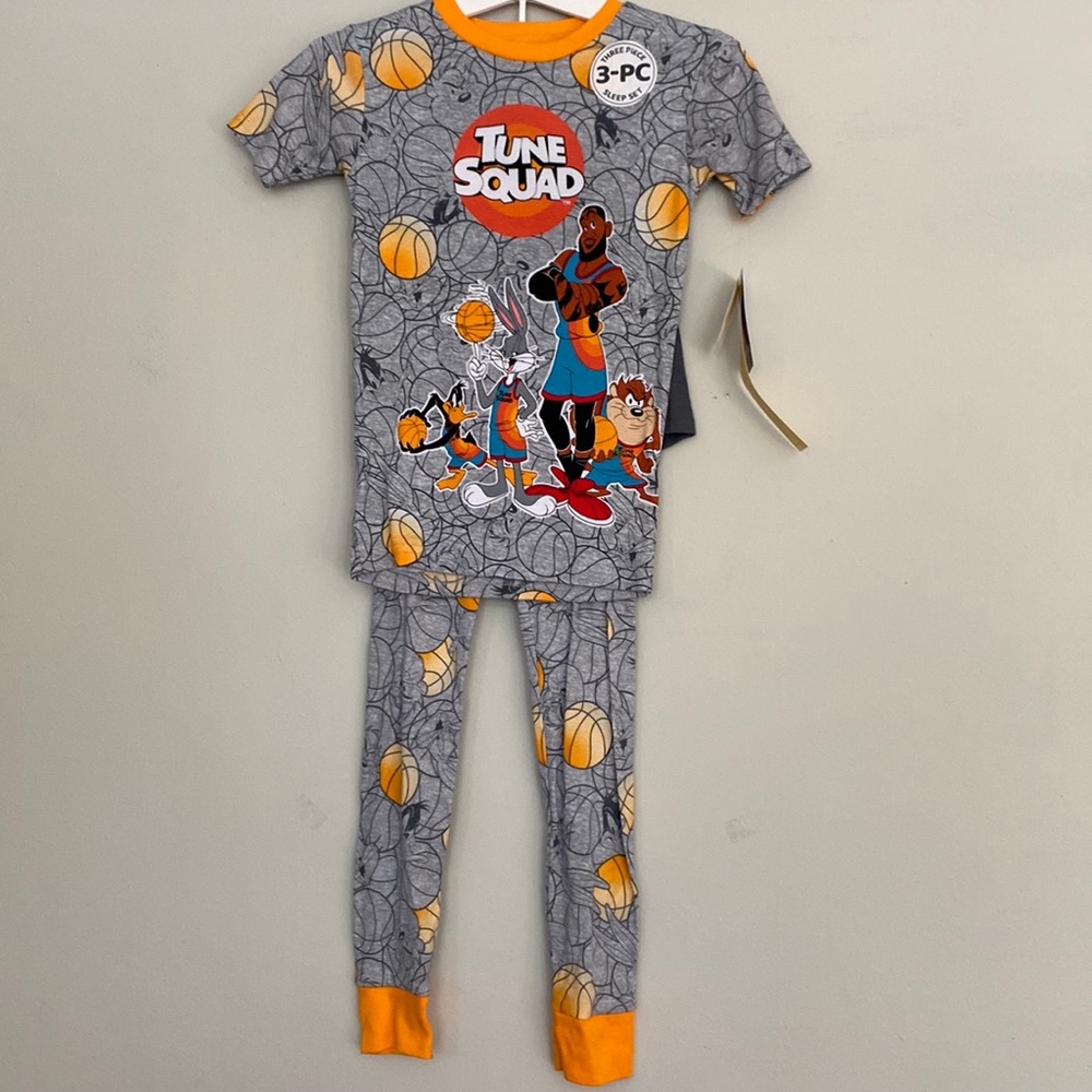 Space jam 3 piece pajama set size 8